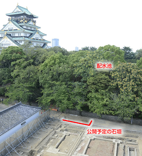 石垣発見のきっかけとなった配水池