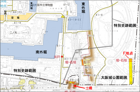 玉造口で見つかった豊臣時代の堀