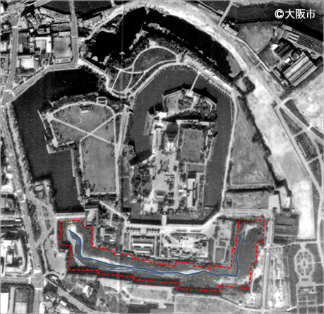 写真4.昭和45年撮影大阪城航空写真