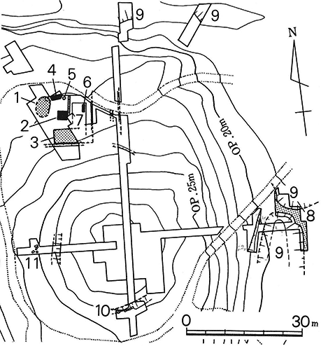 図2.茶臼山上層で発見された遺構