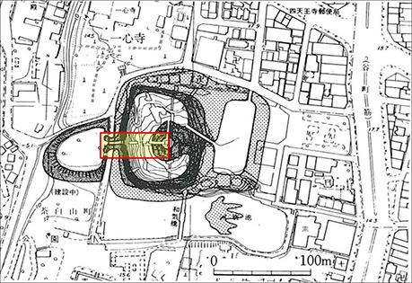 図3.「大坂冬の陣図屏風」に描かれた範囲の推定