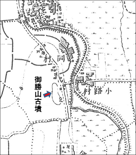 図5.『大阪近傍図』中の御勝山古墳