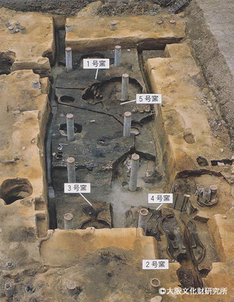 写真2.発掘された窯跡の調査地全景