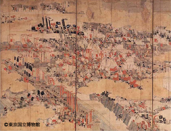 図2.「大坂冬の陣図屏風」より、真田丸部分