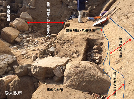 写真⑤.詰ノ丸石垣検出状況(北東から)
