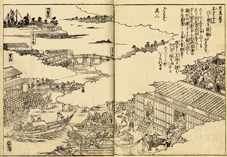 図3.『摂津名所図会』に描かれた雑喉場魚市(その2)