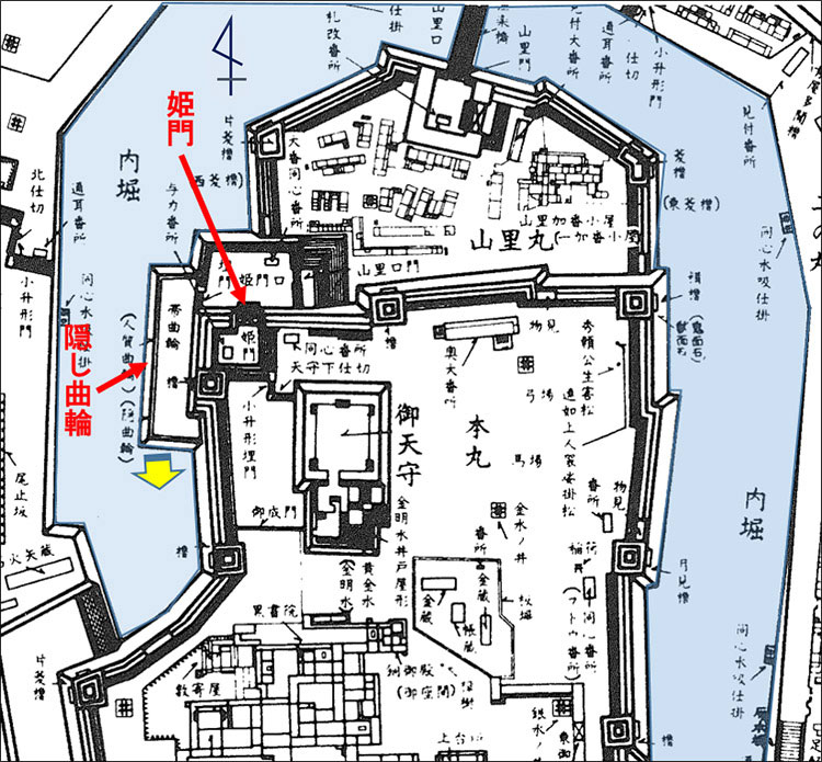 図2.徳川期大坂城の建物配置(志村清氏原図)
