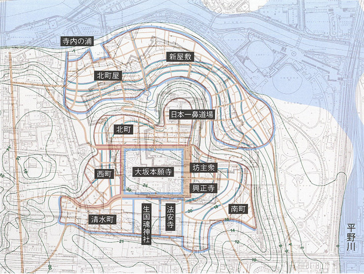 図1.大坂本願寺と寺内町の復元図