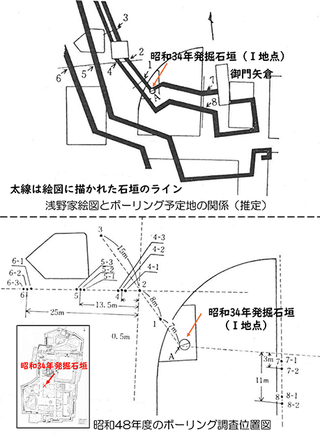 図4.昭和48年度の調査地点と重ね合せ図との関係