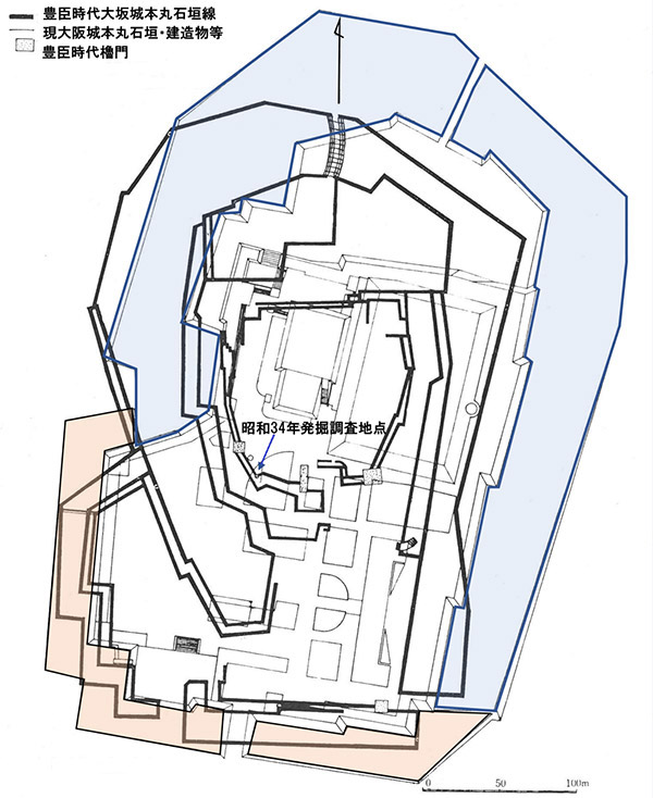 図1.天守閣による重ね合わせ復元図
