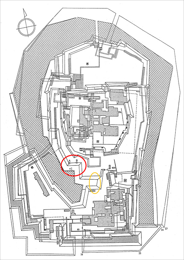 図2.宮上茂隆氏による重ね合わせ復元図