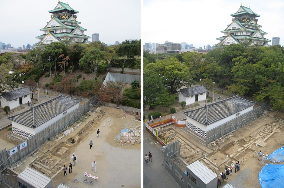写真1.金蔵周りの石列と石組み溝